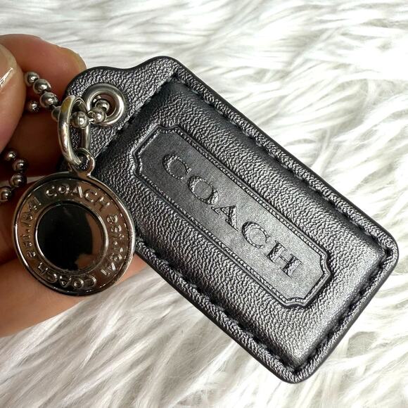 COACH Silver Gray Fob Bag Charm Hang tag Hangtag - Picture 1 of 3